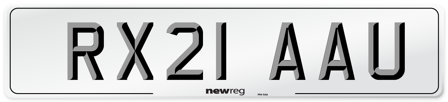 RX21 AAU Number Plate from New Reg